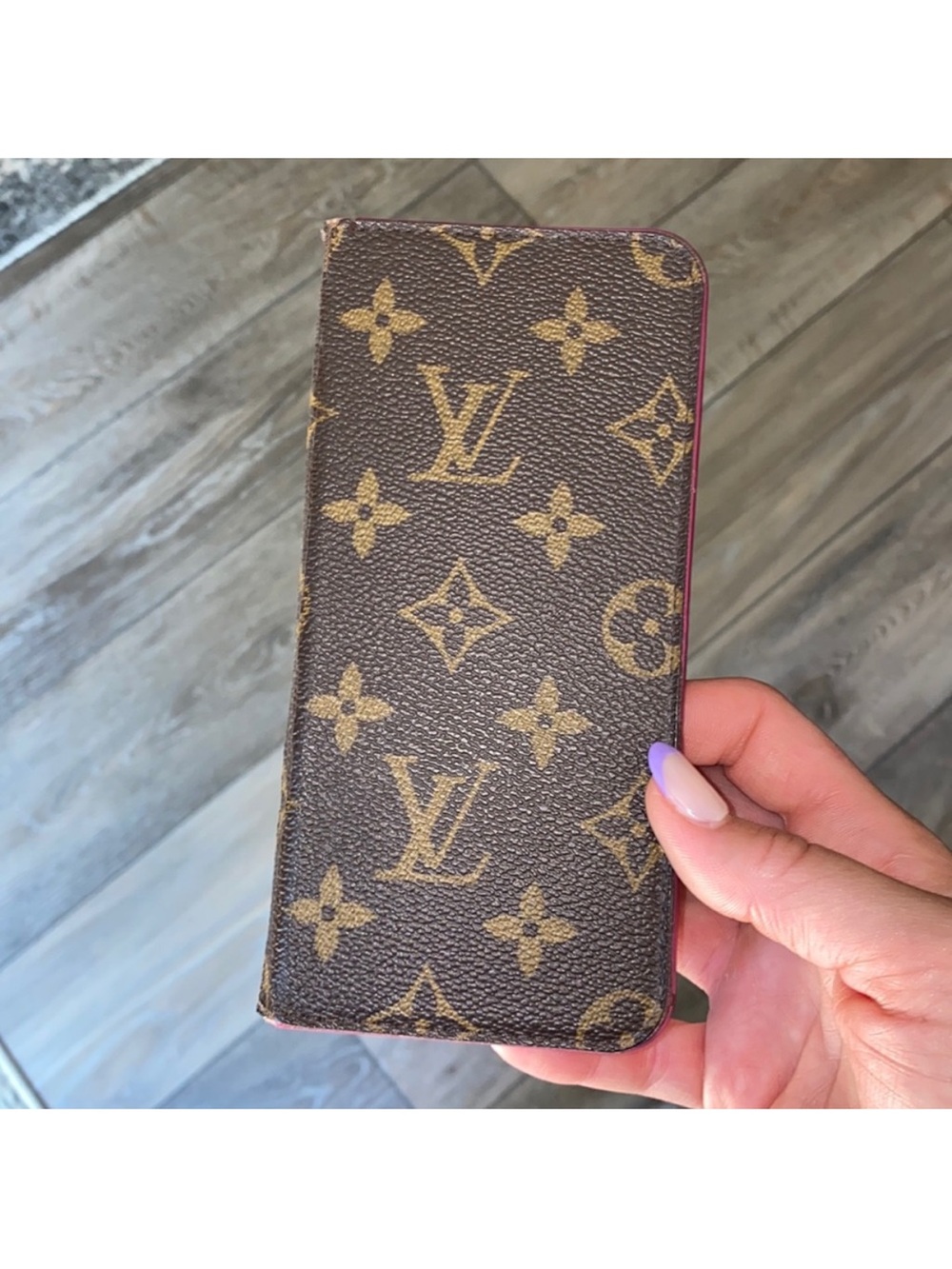 Louis Vuitton Monogram Folio Phone Case with Pink Accents 🩷